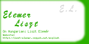 elemer liszt business card